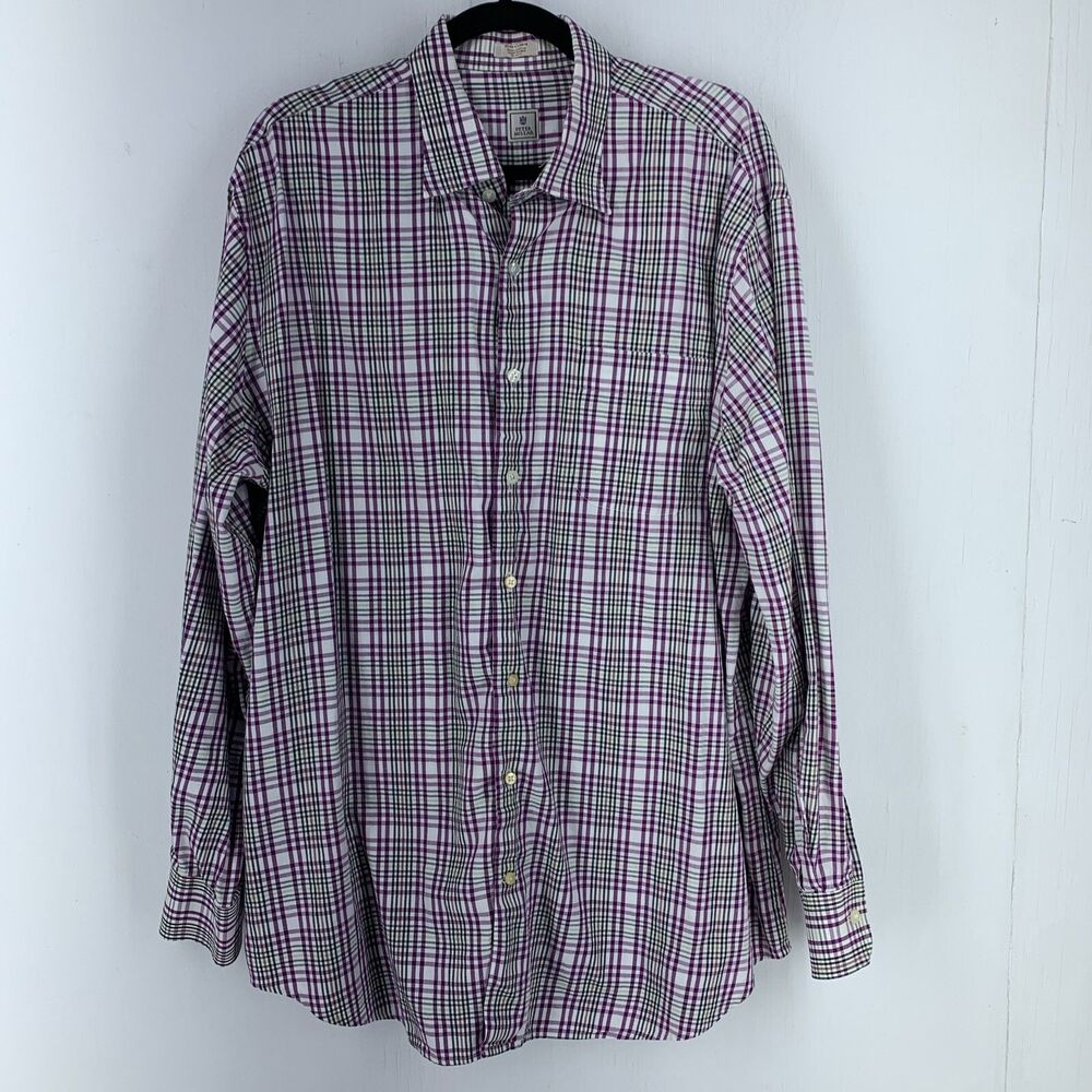 Peter Millar Mens XL Button Down Shirt Plaid Cotton Business Casual Preppy LS